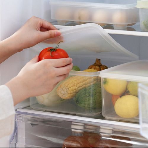 4个装大容量塑料透明食物收纳盒 冰箱食品水果保鲜盒带盖储物盒，守护健康与新鲜